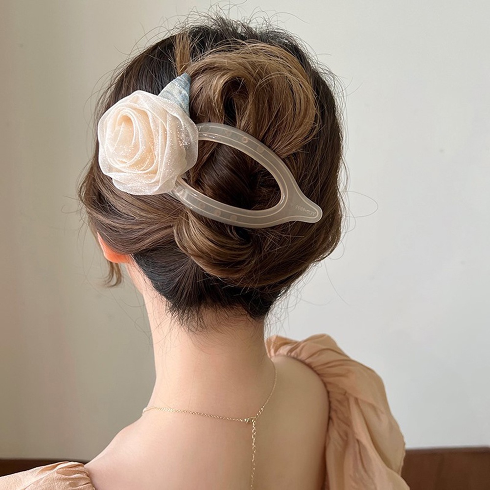 Kẹp Tóc Mỏ Vịt Đính Hoa Hồng Thời Trang Cho Nữ