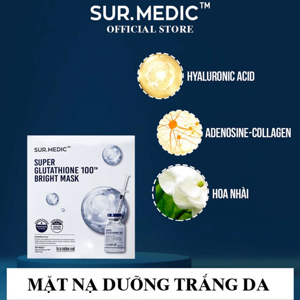 Mặt Nạ Sur Medic Bright Glutathione Mask Dưỡng Trắng Da 30g
