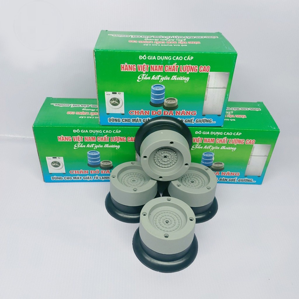 [Combo 4c] Kê Chân Máy Giặt Tủ Lạnh Có Hút Chân Không, Chống Rung Máy Giặt Bằng Cao Su Cao Cấp
