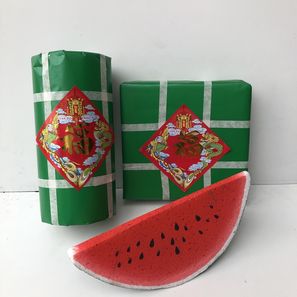 Mô hình bánh chưng, bánh tét, dưa hấu trang trí Tết