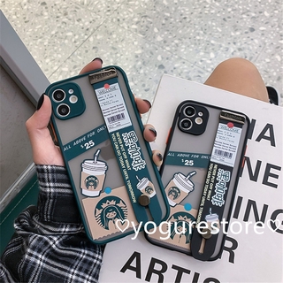Ốp điện thoại cứng có dây đeo họa tiết Starbucks cho OPPO A31 Reno5Pro Reno5 A92s Reno F11 A12 A7 A5s A3s F9 R17 R15