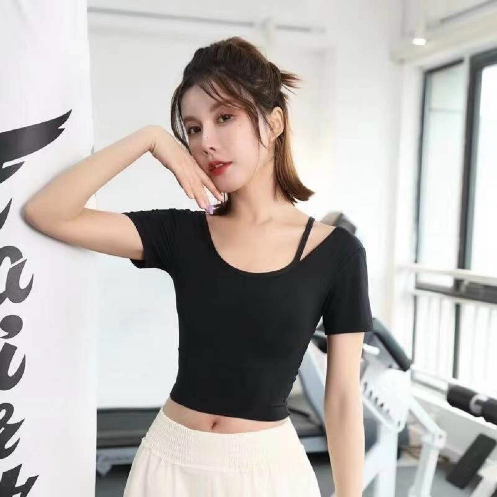 Áo Croptop Vans cao cấp sẵn đệm ngực xịn (đồ tập gym-yoga nữ)