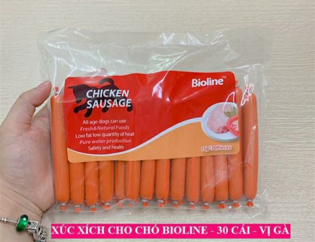 Xúc xích chó mèo Bioline vị gà,cá,bò