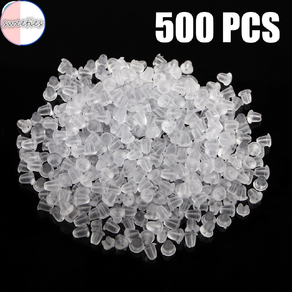 Set 500 Nút Nhựa 4mm Làm Đuôi Gắn Bông Tai