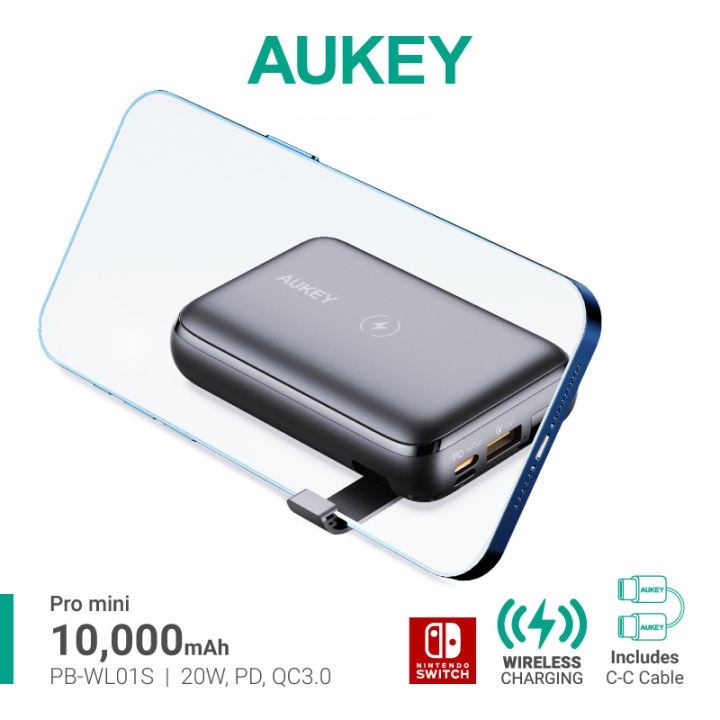 Pin Sạc Không Dây AUKEY PB-WL01S PD20W QC3.0 10000MAH - Hàng Chính Hãng - Bảo Hành 12 Tháng