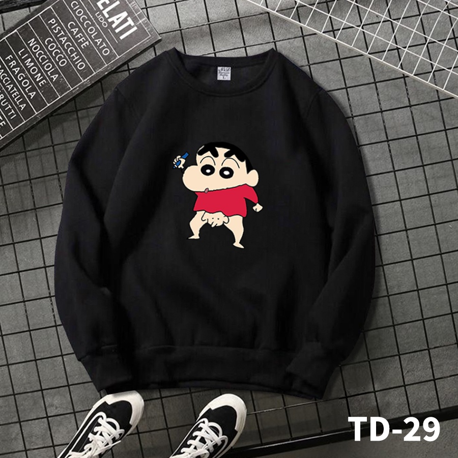 Áo sweater CUSHIN form rộng nam nữ, áo tay dài nỉ bông in họa tiết unisex dày mềm mịn - Tí Chuột Studio