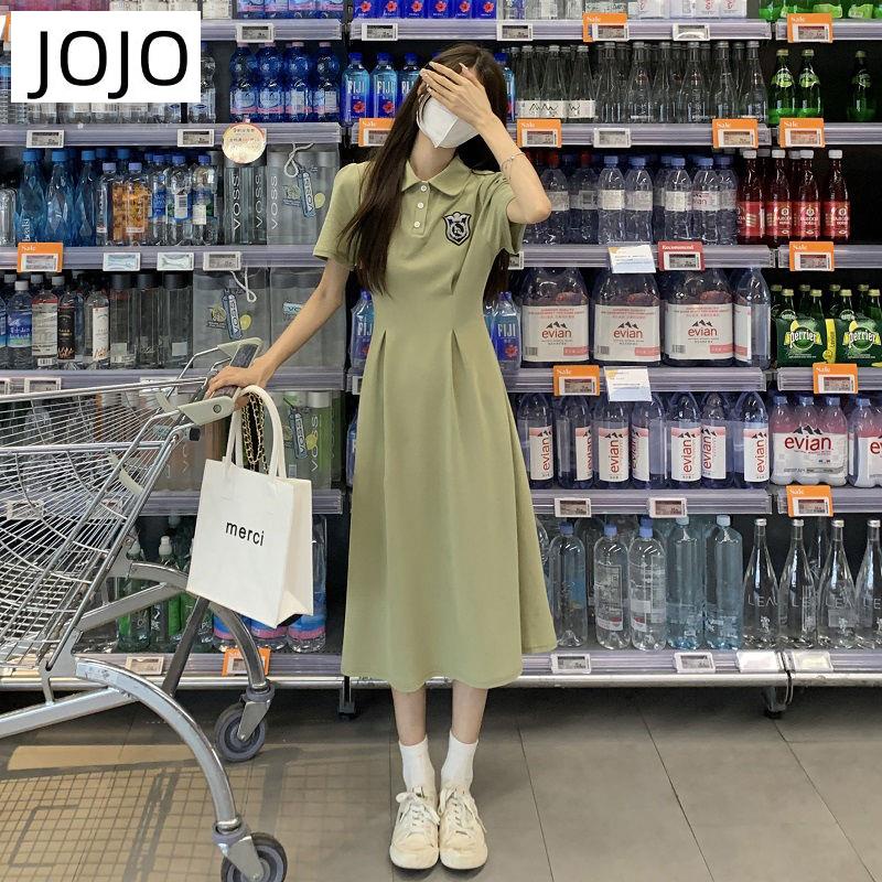Đầm Thun polo Dáng Chữ A Tay Ngắn Ôm Eo Phong Cách Preppy Thời Trang Mùa Hè Kiểu Mới Dành Cho Bạn Nữ