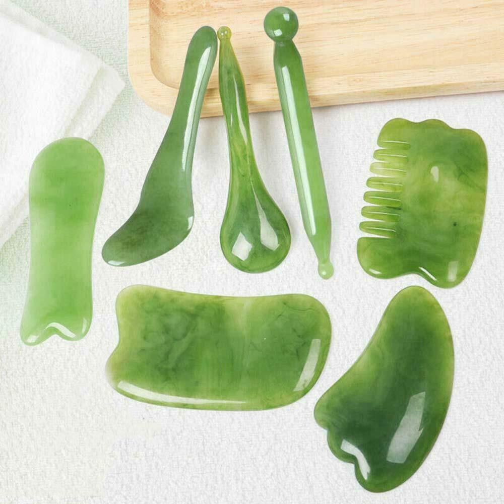 Bộ 7 Tấm Gua Sha Bằng Nhựa Resin Tự Nhiên Chuyên Dùng Cho SPA|Máy Mát Xa Cơ Thể Tiện Dụng Chất Lượng Cao