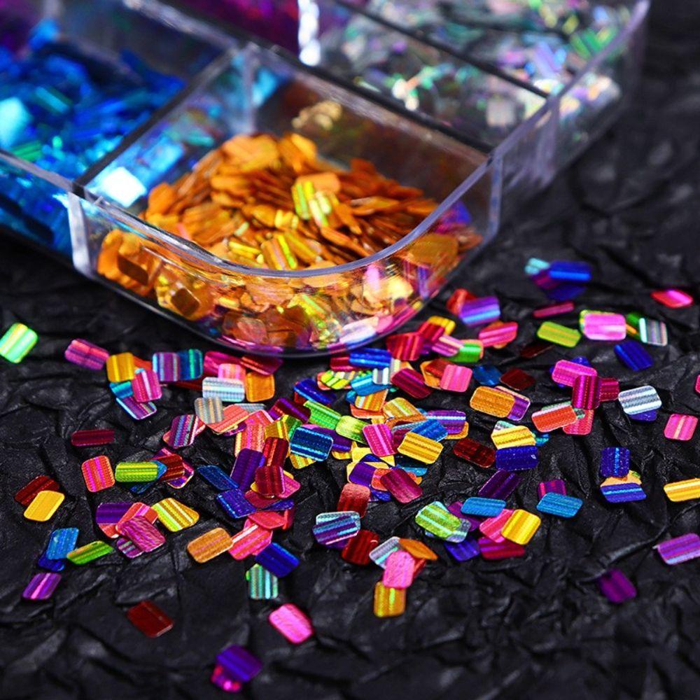 Hộp Kim Tuyến Hình Chữ Nhật Lấp Lánh Trang Trí Móng Tay Nghệ Thuật DIY