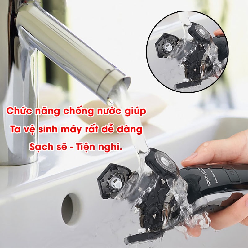 Máy Cạo Râu Cao Cấp 4d Shaver , Máy Cạo Râu Đa Năng Cầm Tay 3 Lưỡi Kép,Dao Cạo Êm,Chống Nước,Sạc Pin Nhanh - MCR01