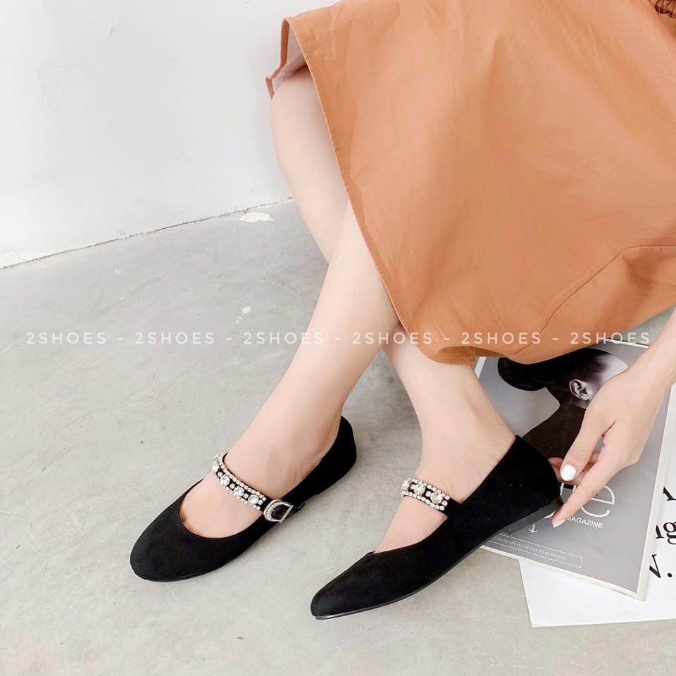 GIÀY BỆT MŨI TRÒN QUAI NGANG ĐÍNH HẠT NGỌC | BigBuy360 - bigbuy360.vn