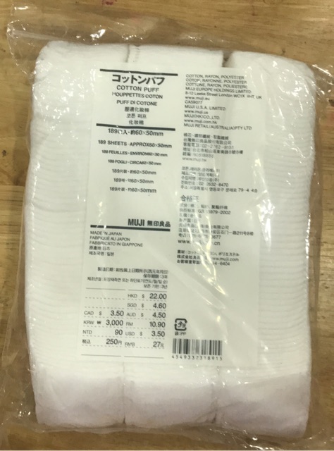 Bông tẩy trang MUJI hữu cơ không tẩy | BigBuy360 - bigbuy360.vn