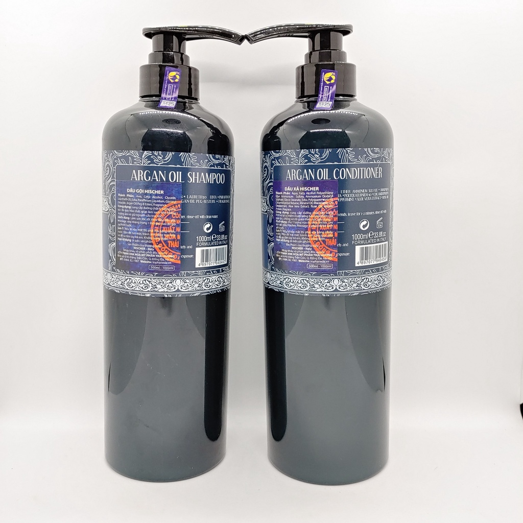 DẦU GỘI XẢ PHỤC HỒI HISCHER ARGAN OIL 1000ML