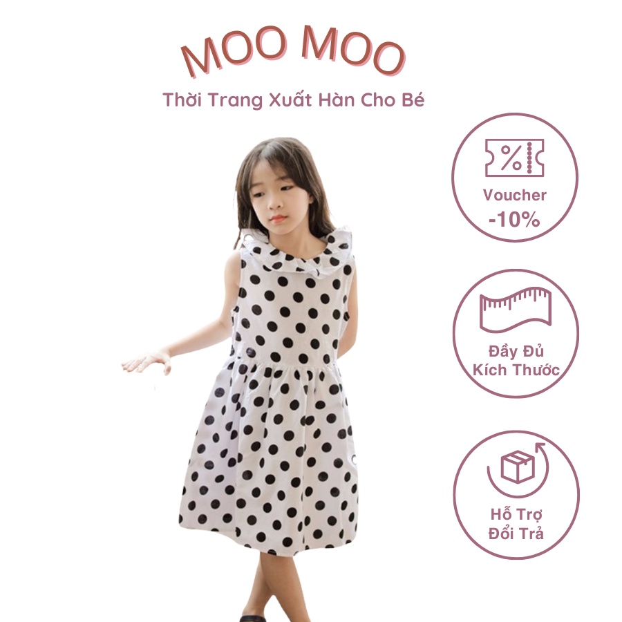 Váy chấm bi đen trắng dáng xòe