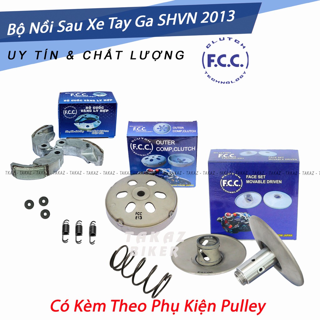A8 [ SH Việt Nam 125 Đời 2012 Trở Lên ] Bộ Nồi Sau FCC Xe SH Việt Nam 125 Đời 2012 - FCC Có Pulley H