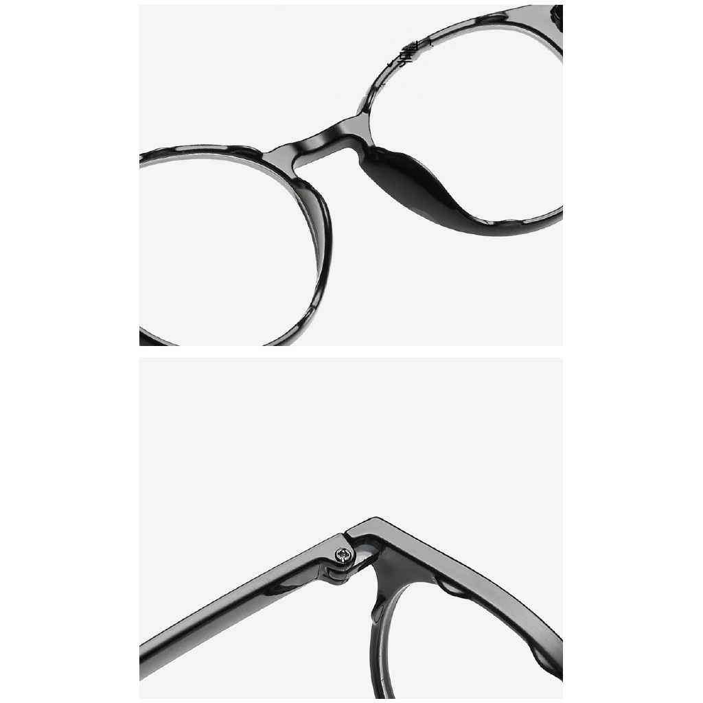 Mắt Kính Gọng Tròn Trong Suốt Phong Cách Retro