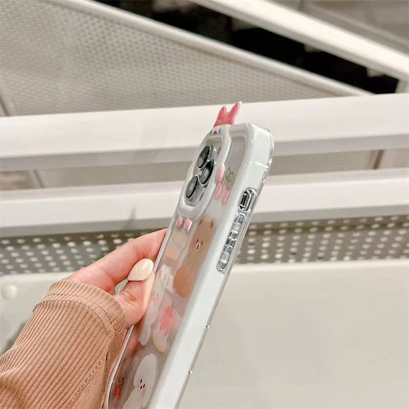 Ốp Điện Thoại Chống Sốc In Hình Gấu Cho iPhone 14 14pro 14max 14prm 13 13pro 13prm 11 6splus 7Plus 8Plus Xr XS 13 12 Pro Max
