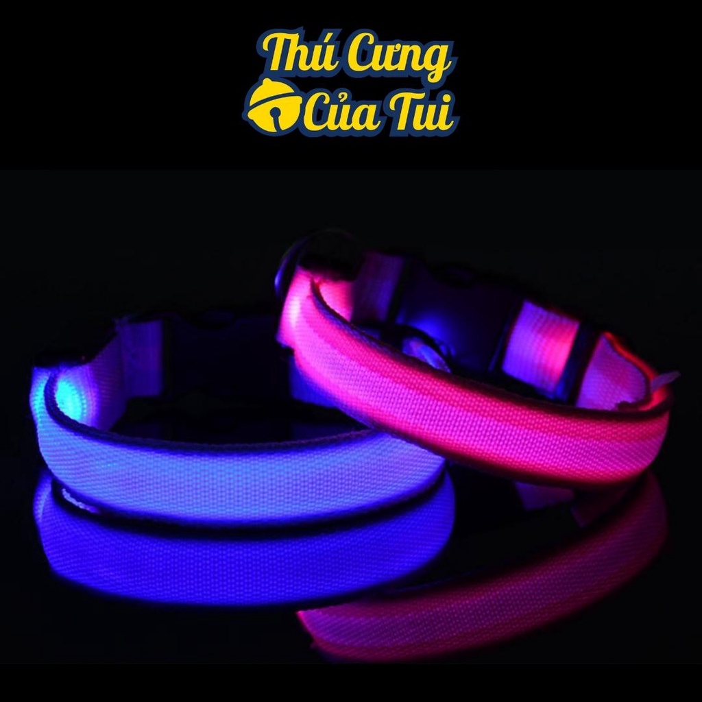 Vòng Cổ Cho Thú Cưng Chó Mèo Có Đèn Led Phát Sáng - Thú Cưng Của Tui