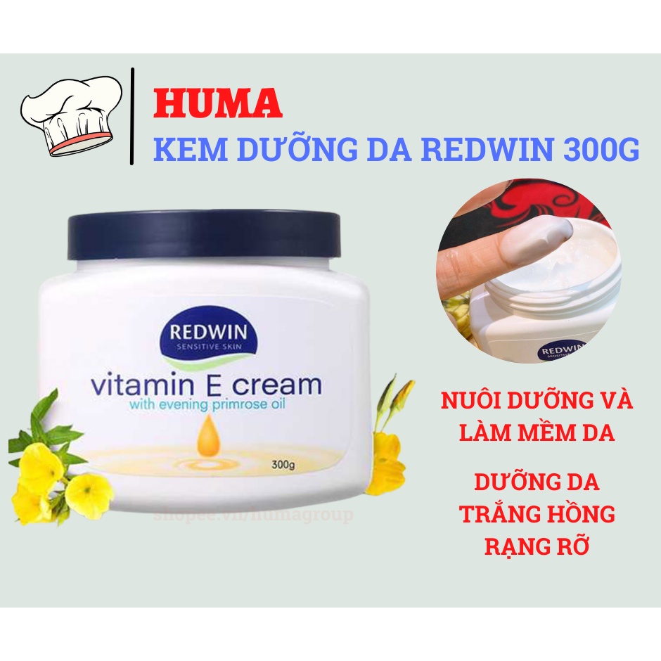 Kem dưỡng da mềm mịn Vitamin E Úc Redwin Cream 300g