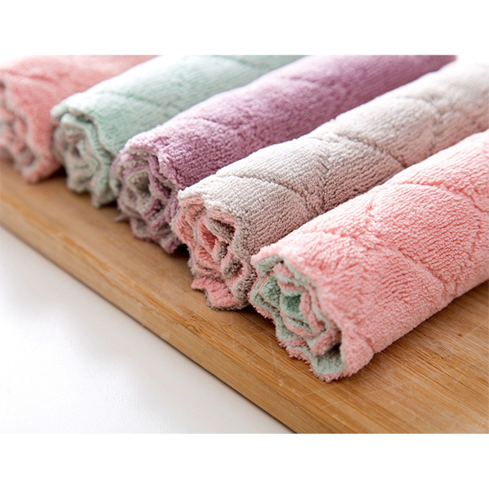 Khăn Lau Bát Đĩa T2 SIZE 21X13,5Cm Sợi Cotton Thấm Hút Nước - Khăn Lau Bếp Lau Tay Đa Năng 2 Mặt Dày Dặn