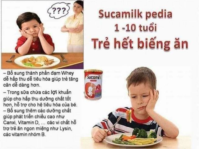 Sữa Sucamilk Pedia / hộp 900gram/ /dành cho trẻ biếng ăn trên 1 tuổi