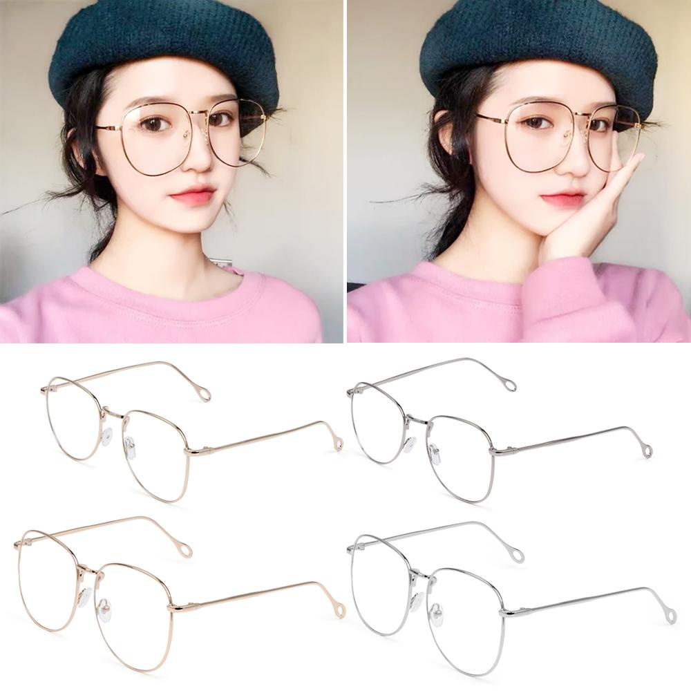 ME Mắt Kính Gọng Tròn Lớn Bằng Kim Loại Thời Trang