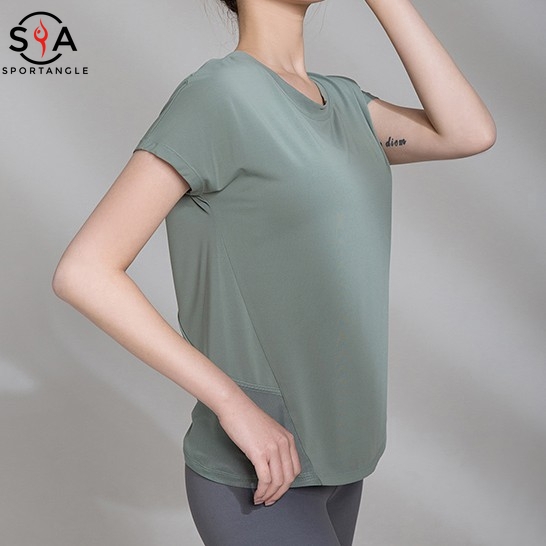 【Sportsangel】Sports top T-shirt Loose Backless Running Top Training Tee