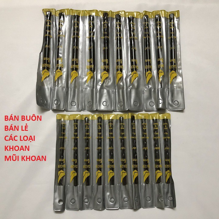 Mũi Khoan Tường Khoan Bê Tông, Combo 2 mũi khoan 8mm và 6mm Chính Hãng DIAGER