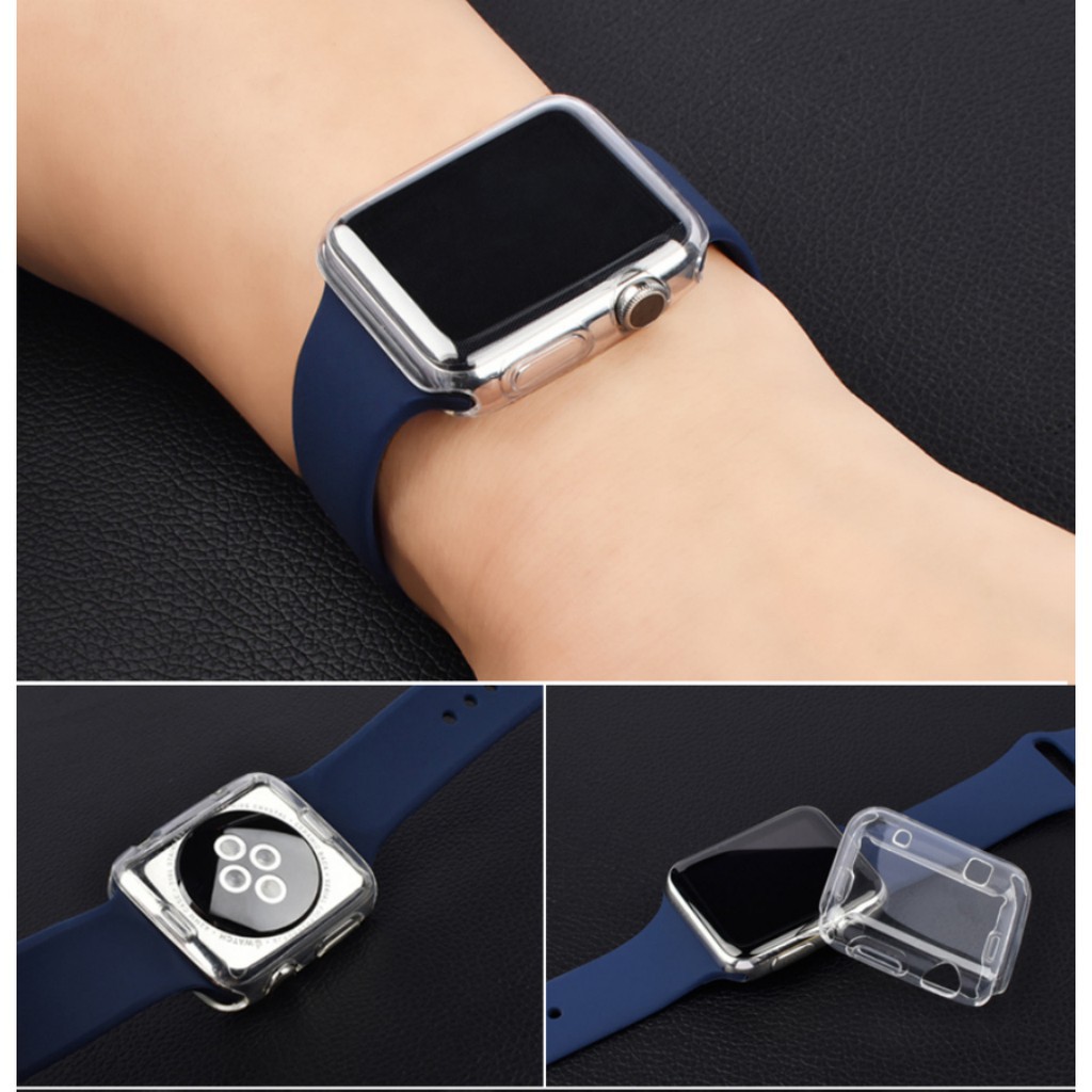 Ốp Tpu Mềm Trong Suốt Bảo Vệ Màn Hình 360 Độ Cho Apple Watch 6 Se 5 4 3 2 1 42mm 38mm 40mm 44mm Series 3 2 1 Series 5 4 6 Se