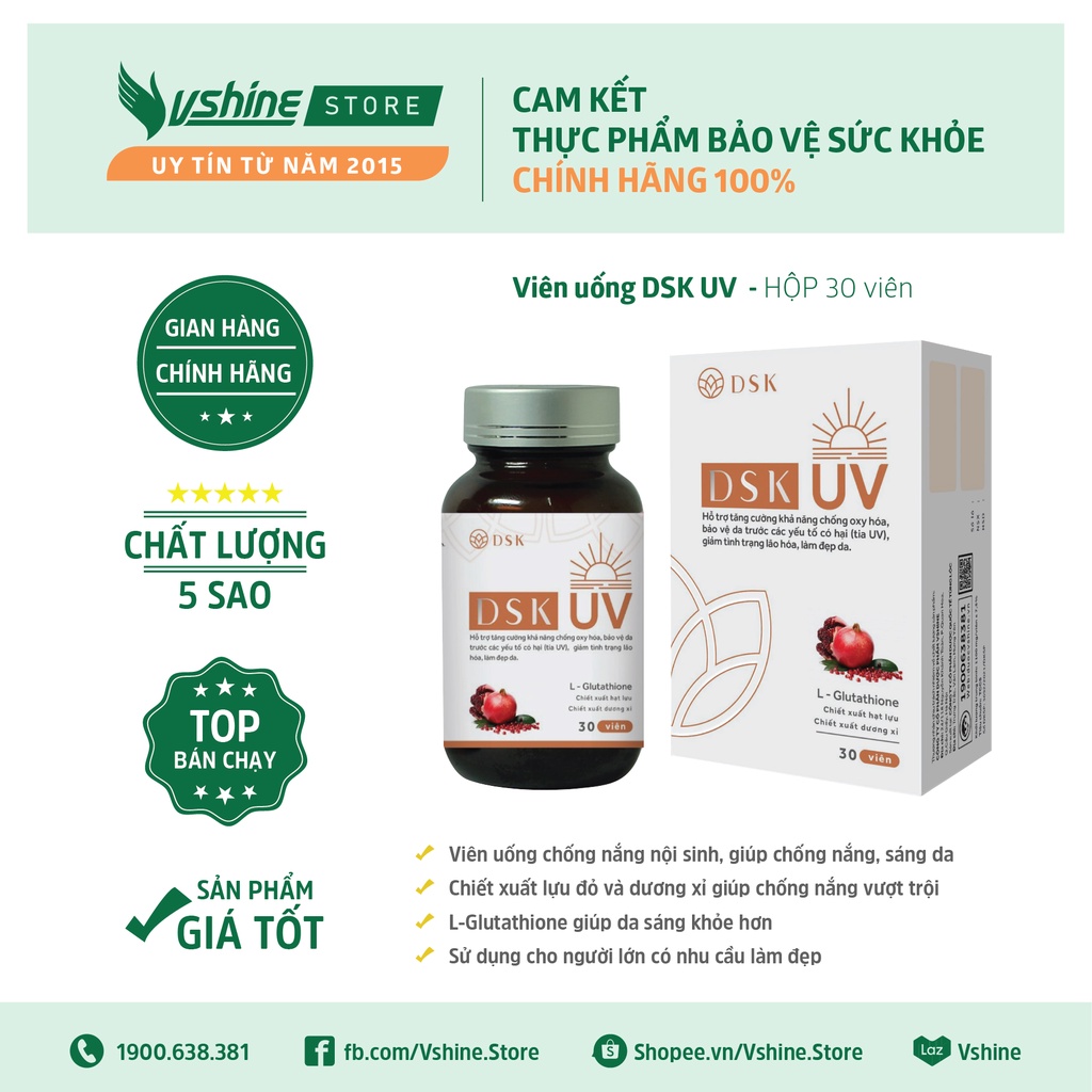 Viên uống chống nắng DSK UV - Vừa chống nắng, vừa sáng da