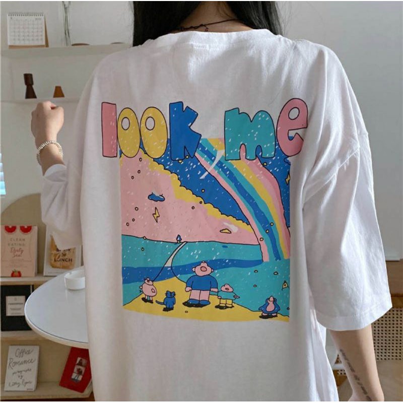 Áo Thun Tay lỡ Unisex Look Me