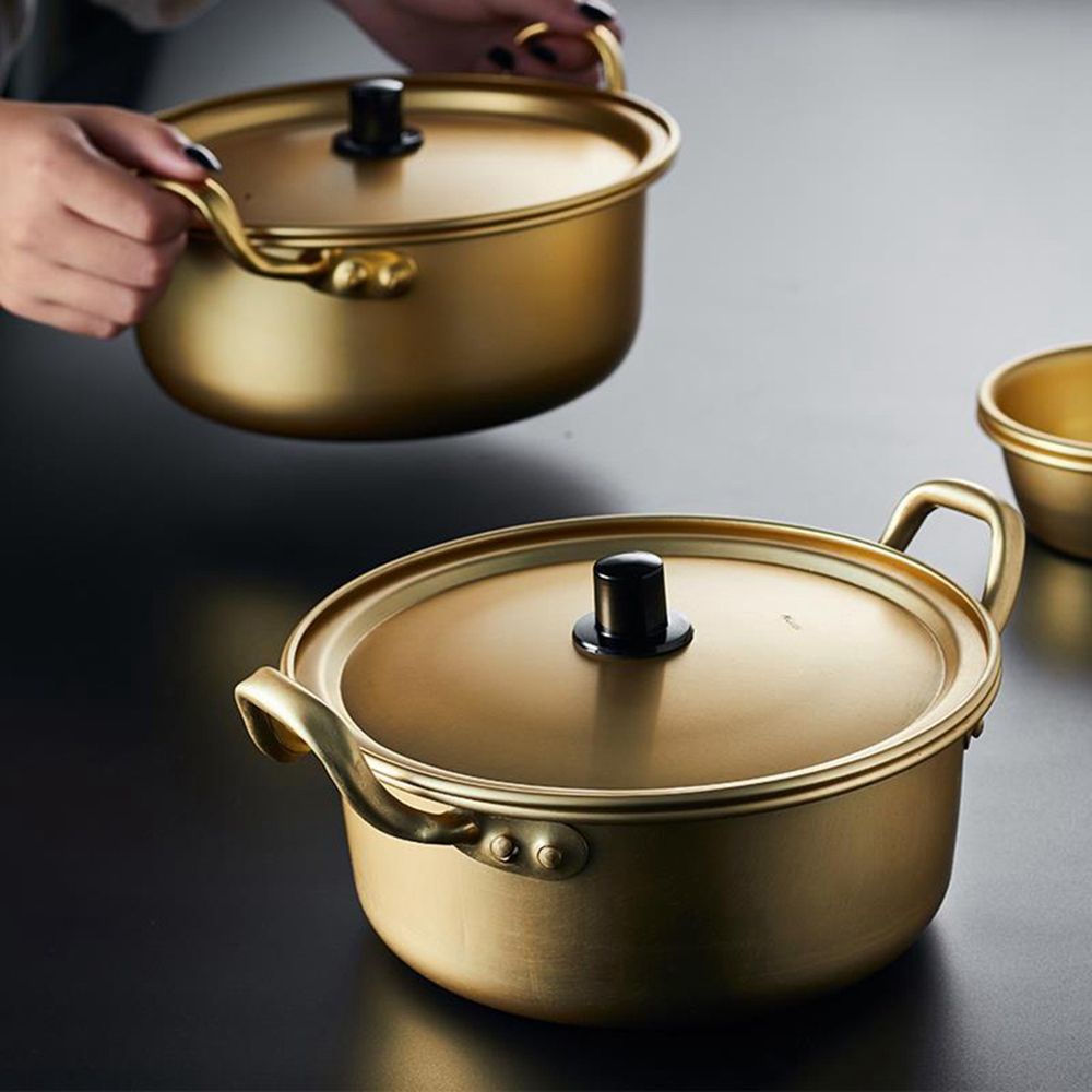 Nồi nấu mì ramen bằng nhôm cỡ nhỏ phong cách Hàn Quốc tinh tế tiện lợi