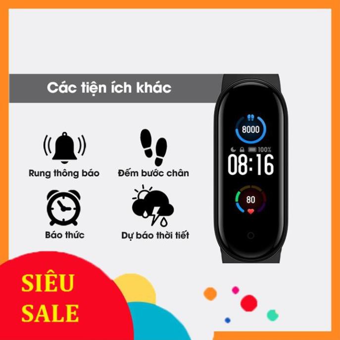 [RẺ NHẤT] Vòng tay theo dõi sức khoẻ kiêm đồng hồ thông minh M5,pin trâu, đo hiệu năng chạy bộ, bảo hành 6 tháng