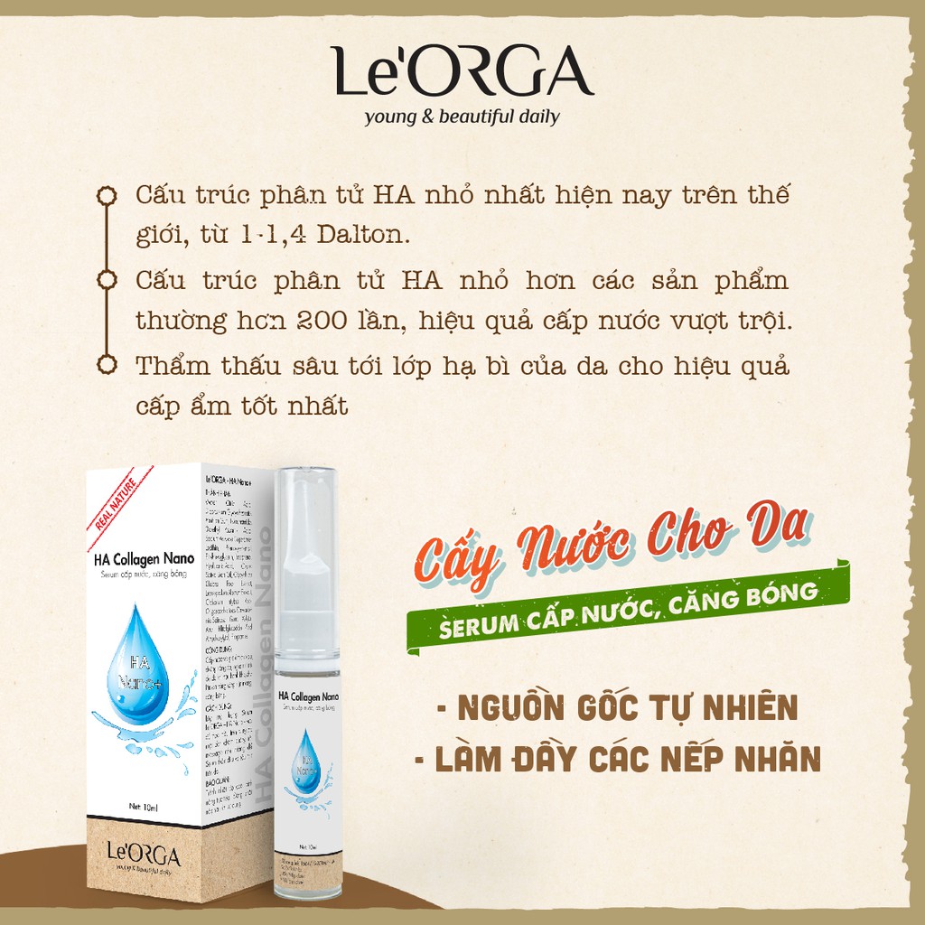 Serum Dưỡng Ẩm Le'Orga - Tinh Chất Cấp Nước Cho Da Khô, Mụn, Hỗn Hợp, Giúp Căng Bóng Dưỡng Trắng Trẻ Hoá | BigBuy360 - bigbuy360.vn