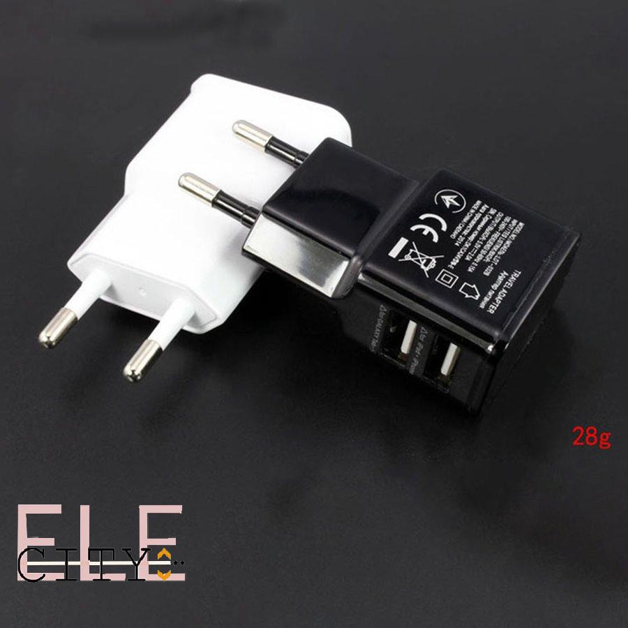 111ele} Portable Dual USB Power Adapter Mobile Phone Charger Electrical Socket Travel