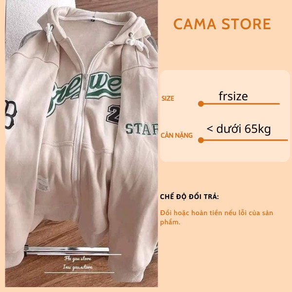 Áo khoác nỉ nữ hoodie form rộng cute hàn quốc CaMa Store M379