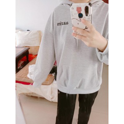 Áo hoodie aazim chữ ngực (có ảnh thật)