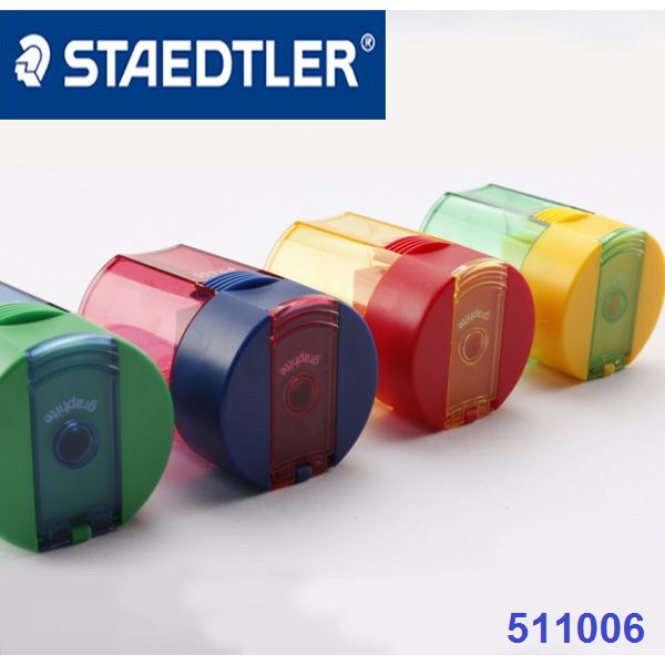 Gọt chì ống cao cấp có hộp đựng vỏ bào STAEDTLER 511 006 và 51105LKP24 ( 4 màu ngẫu nhiên )