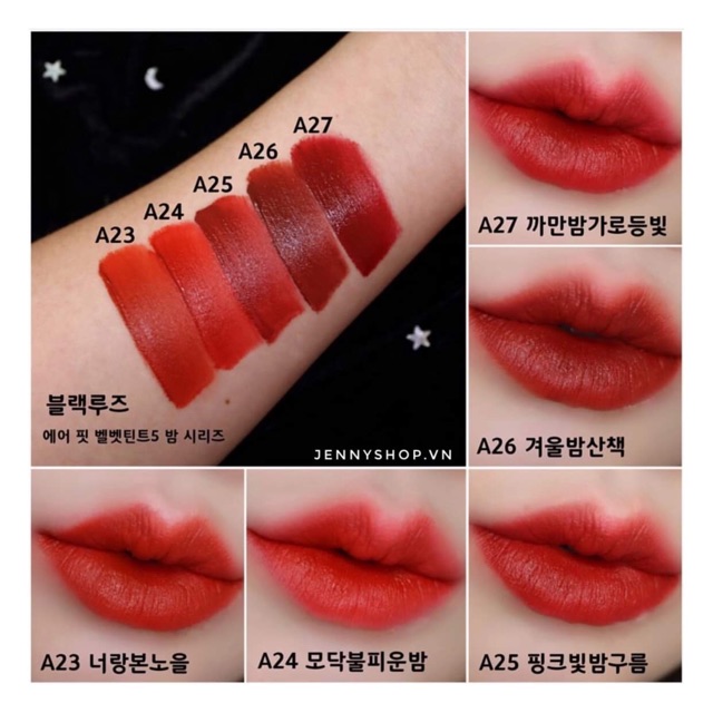 Son Kem Lì Black Rouge Air Fit Velvet Tint Ver 5 6 7 | Thế Giới Skin Care