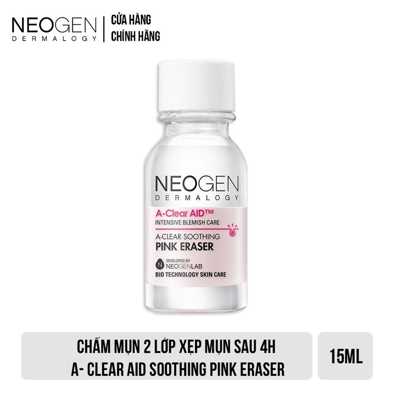 Chấm Mụn 2 Lớp Xẹp Mụn Sau 4H Neogen Dermalogy A-Clear Aid Soothing Pink Eraser 15ml