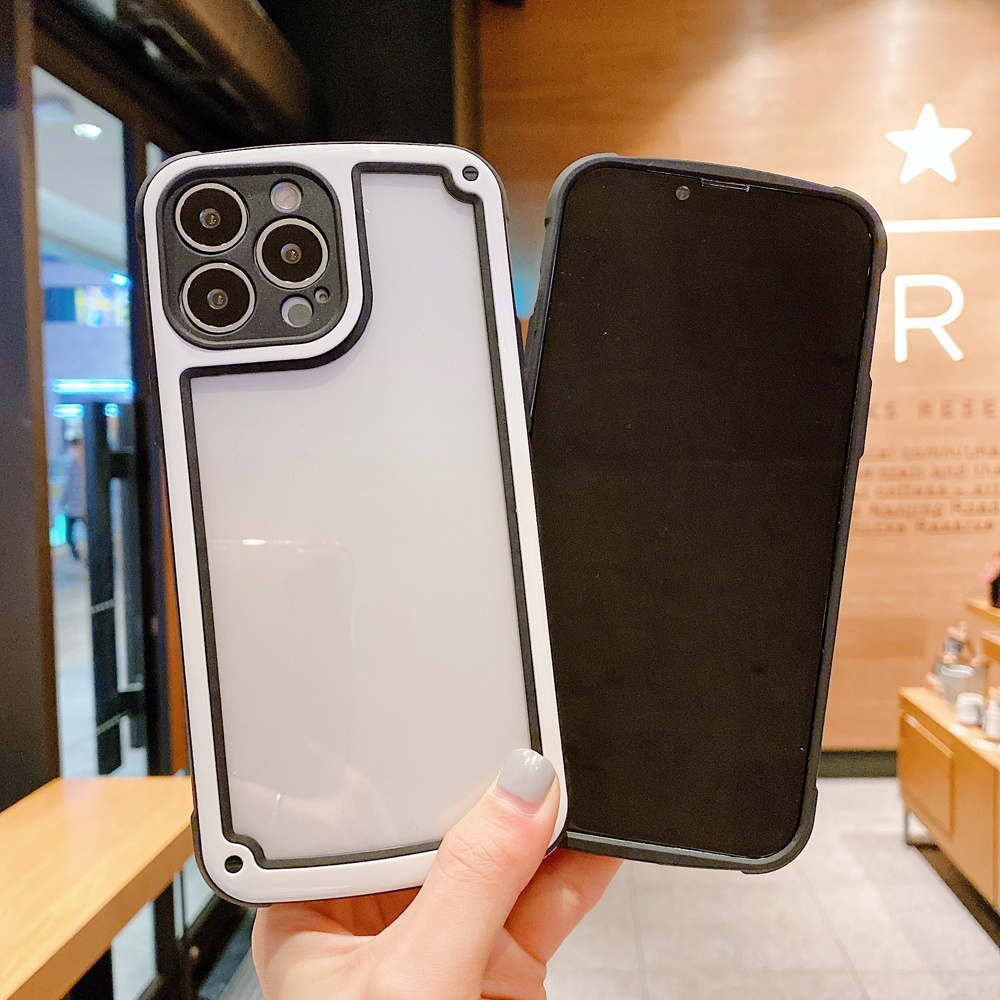 Ốp Điện Thoại Armor Trong Suốt Có Túi Khí Chống Sốc Màu Kẹo Cho iPhone 11 X XS XR 8 7 se 2020 2022 Pro Plus Max