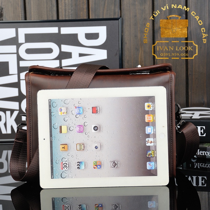Túi Đeo Chéo Nam Công Sở Đựng Ipad - Cặp Văn Phòng Cao Cấp Form Đứng Lịch Lãm