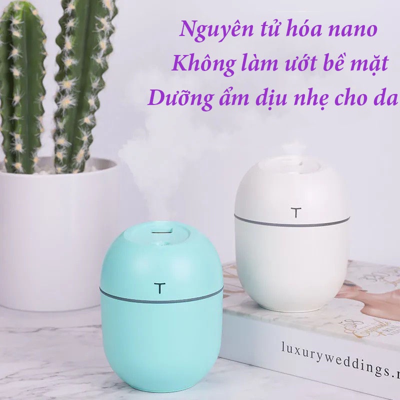 Máy phun sương tạo ẩm không khí mini dung tích 220ml dùng trong nhà/văn phòng