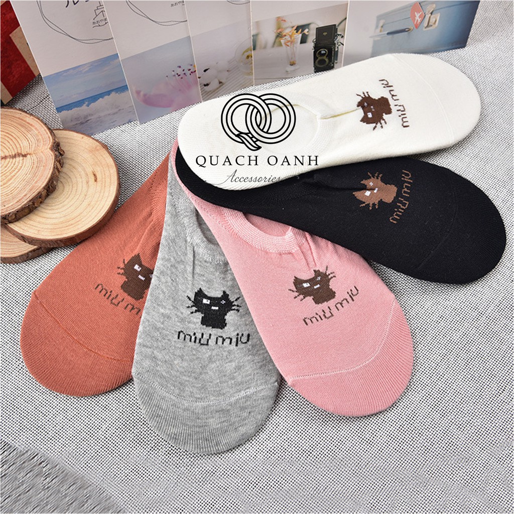 Set tất vớ hài nữ họa tiết mèo miumiu - THĐ20 (chọn màu ngẫu nhiên)