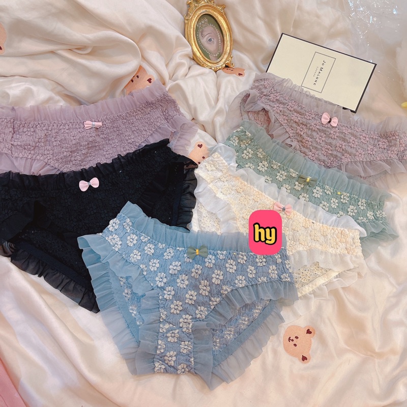 Quần lót ren cao cấp mềm mại kháng khuẩn , Sịp Nữ Sexy hoạ tiết tiểu thư , Unny Kho Đồ Lót Nam Nữ