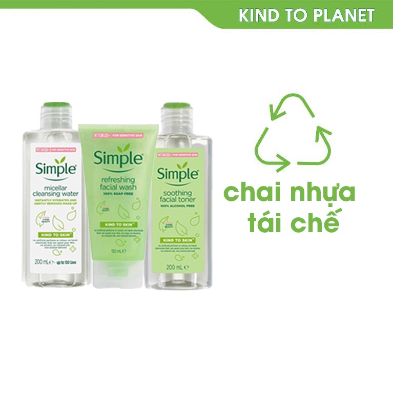 Nước hoa hồng simple se khít lỗ chân lông trắng da tonner cho da dầu , A cosmetics 200ml