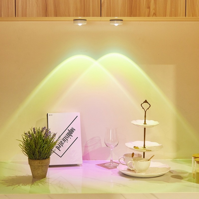 Đèn LED Tròn Chiếu Hoàng Hôn / Phòng Khách / Phòng Ngủ Tự Dính Dùng Pin