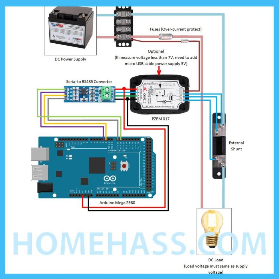 Đồng Hồ Đo Năng Lượng DC 100A Modbus RS485 PZEM-017
