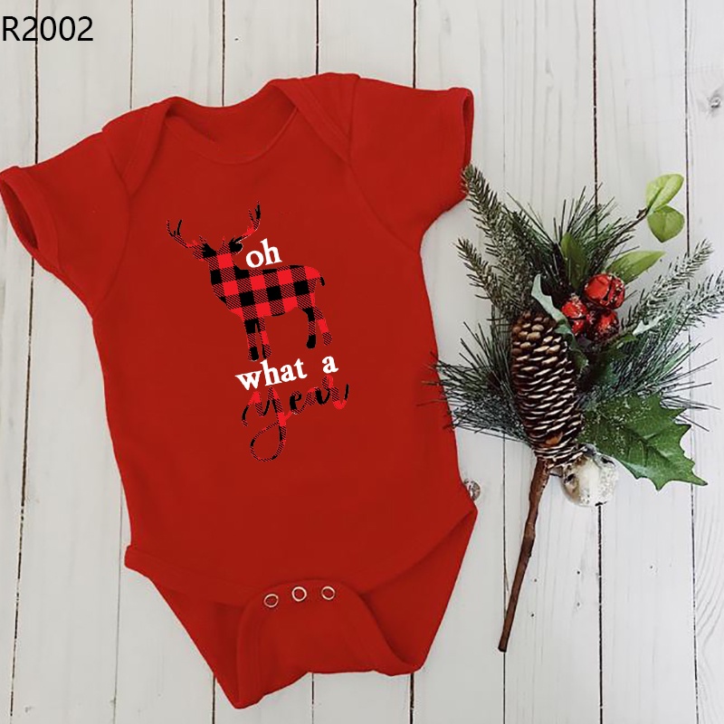 Giáng Sinh Người Tuyết Bé Đỏ Cotton Áo liền quần Giáng Sinh Vui Vẻ Áo liền quần Unisex Bodysuits Quà Giáng Sinh