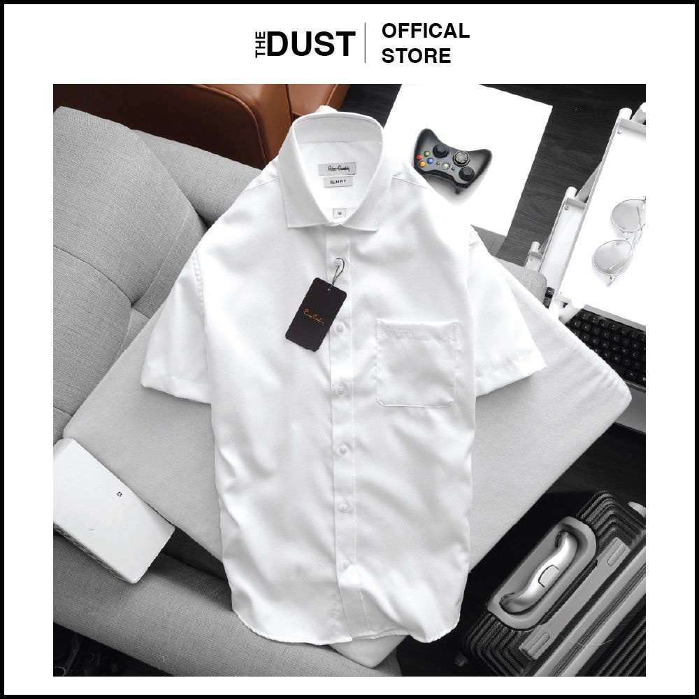 Áo sơ mi nam ngắn tay Piere Cadin NT - form slim fit chất vải cotton lụa cao cấp chống nhăn